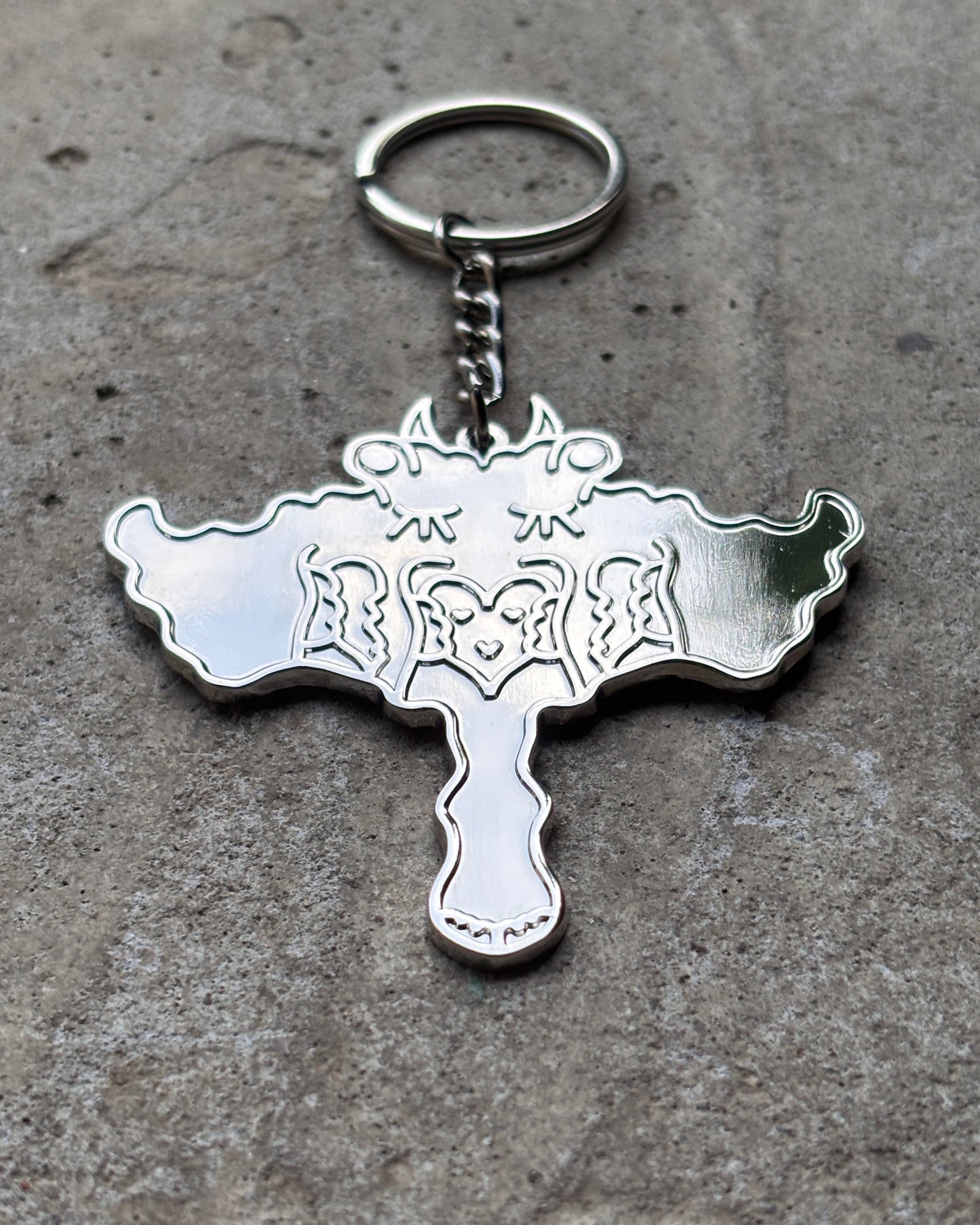 CLOUDY DEMON KEYCHAIN SILVER