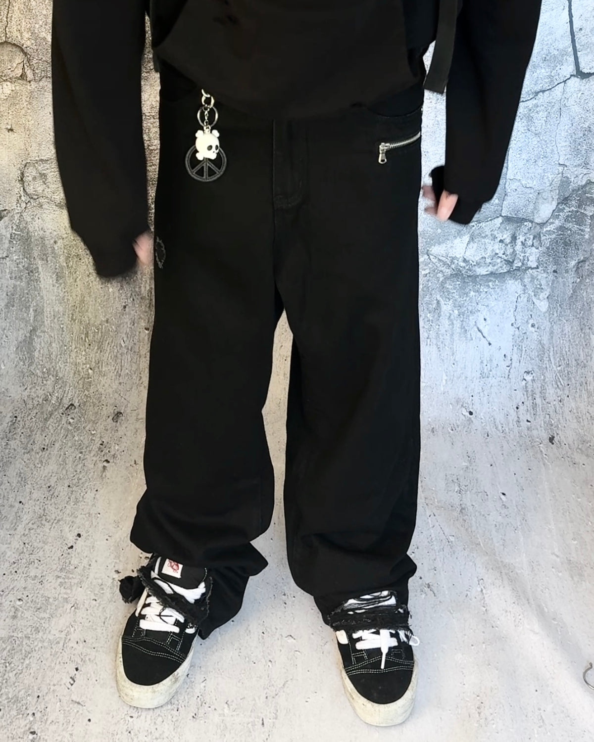 Healing wounds studded denim
