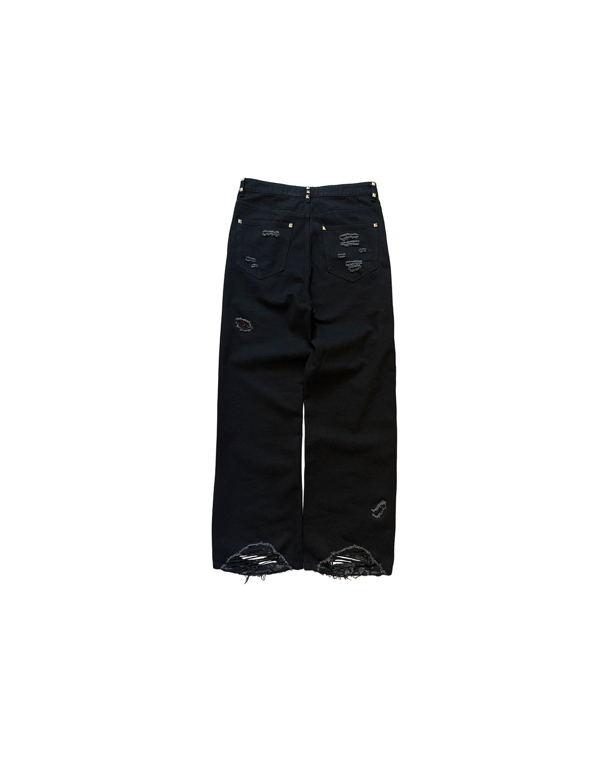 Healing wounds studded denim